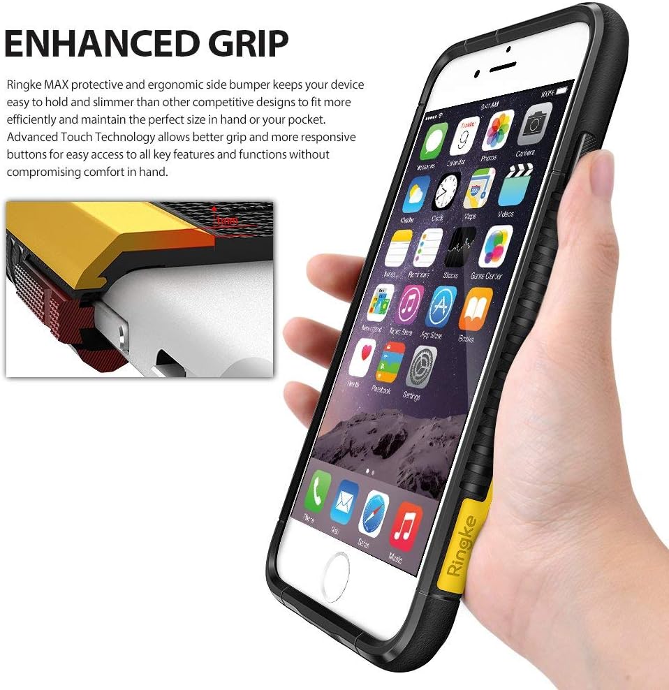 Ringke Max Designed for iPhone 7 Plus Case, iPhone 8 Plus Case Heavy Armor Strength Resistant Protective Phone Cover - Black