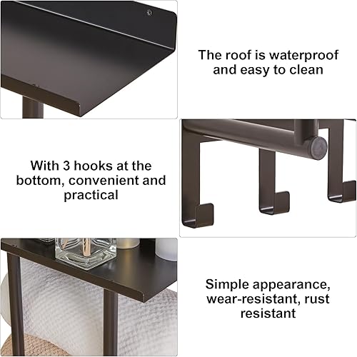 Miniatura 2 de IBUYKE Almacenamiento de toallas para baño montado en la pared, soporte de toalla de baño de metal para toalla grande plegada, almacenamiento de