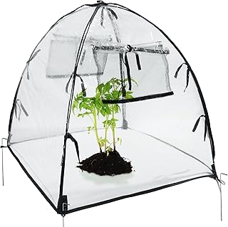 Plant Tent Freeze Protection, Winter Plant Cover Freeze Protection 22" x 22" x 22"Clear Outdoor Garden Frost Cover, Transparent Waterproof Freeze Tent for Outdoors Potted Plants, 1 Pack