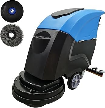 Commercial Auto Floor Scrubber 20" Electric Auto Floor Scrubber 23.5 Gal Floor Scrubber Dryer Machine 160RPM Commercial Ground Scrub Machine, AC110V