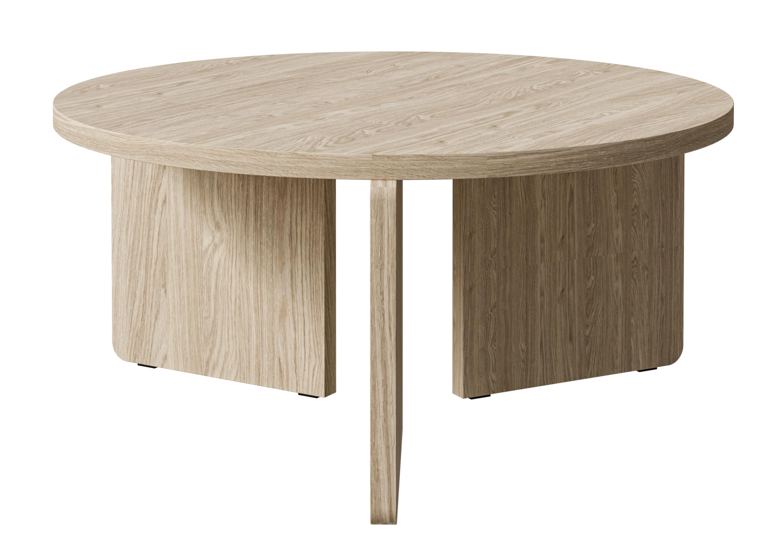 Selsey Couchtisch Rund | Geölte Oberfläche, Laminierte Platte, 88,5 cm Durchmesser