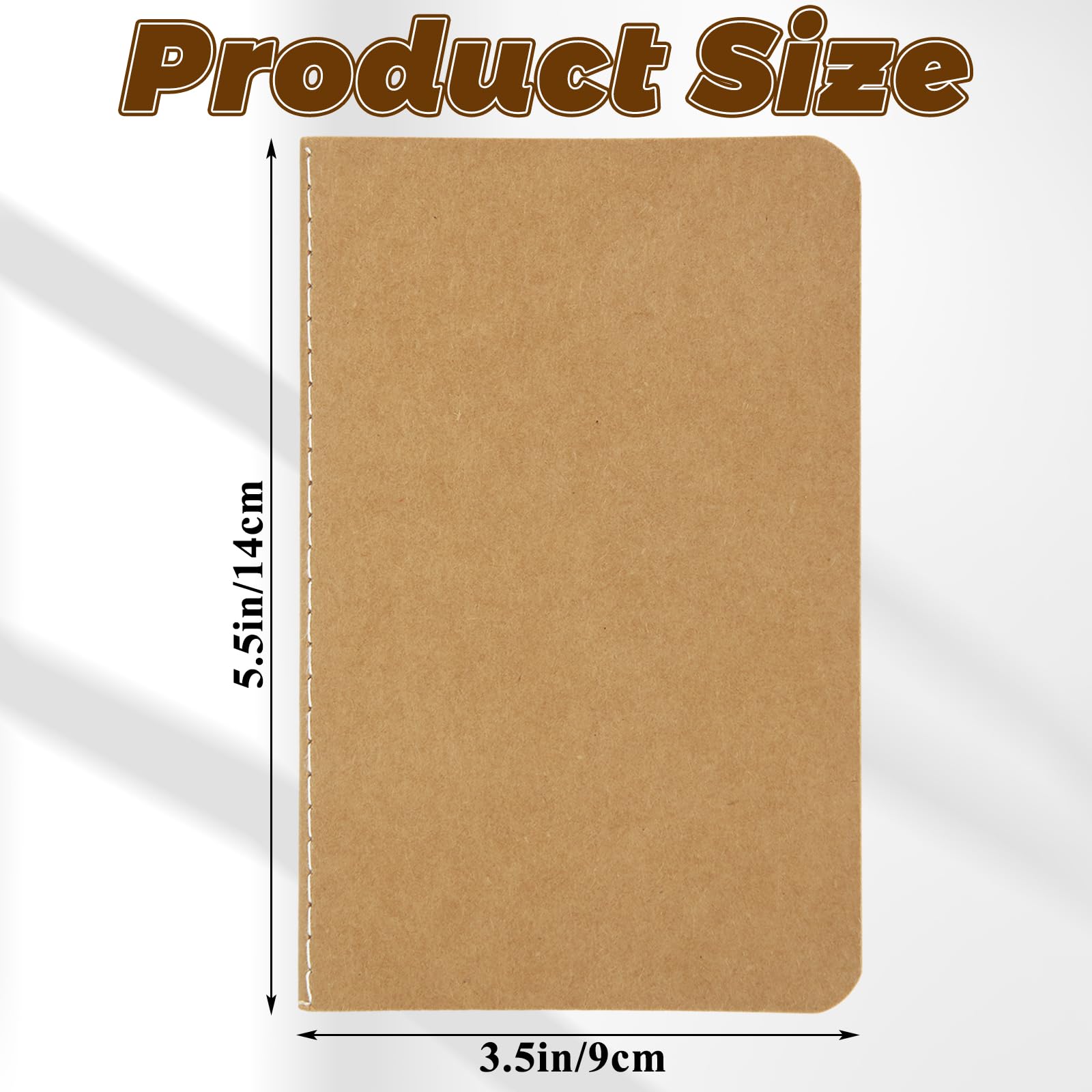 Lot de 60 mini carnets de notes en vrac, 8,9 x 14 cm, marron, 60 pages vierges
