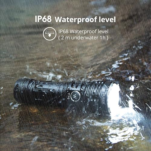 Miniatura 5 de WUBEN T70 - Linterna LED CREE XHP70.2 extremadamente brillante, linterna de 4200 lúmenes altos, USB tipo C, recargable (incluye batería de 5000 mAh