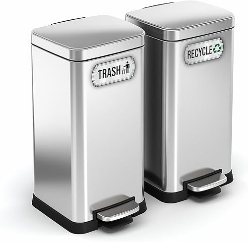 Miniatura 8 de Calcomanías de reciclaje y basura para botes de basura de cocina y contenedores de reciclaje, combo de calcomanías de basura y reciclaje para