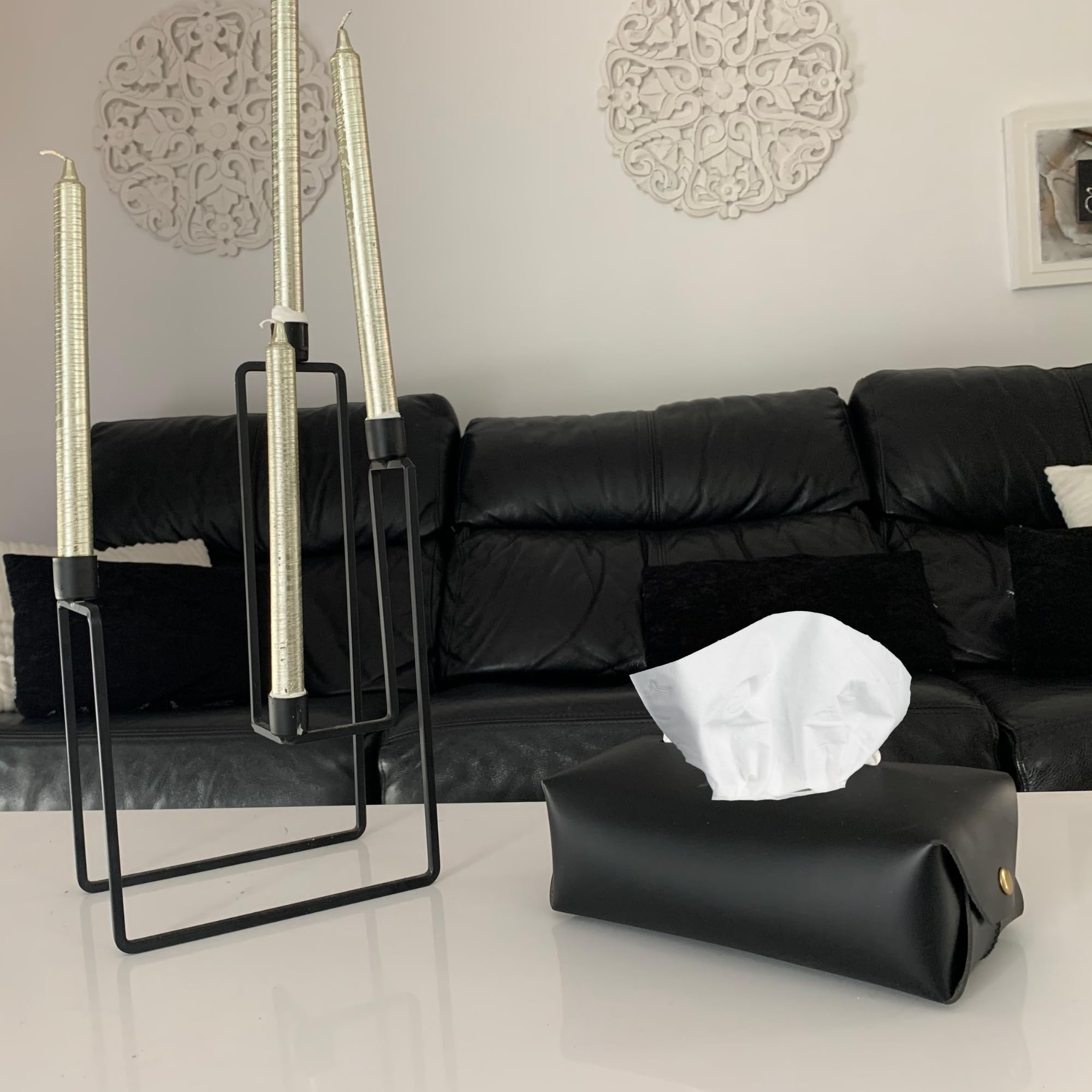 Portafazzoletti In Pelle Sintetica - Scatola Elegante Per Casa, Ufficio E Auto - Foto 7