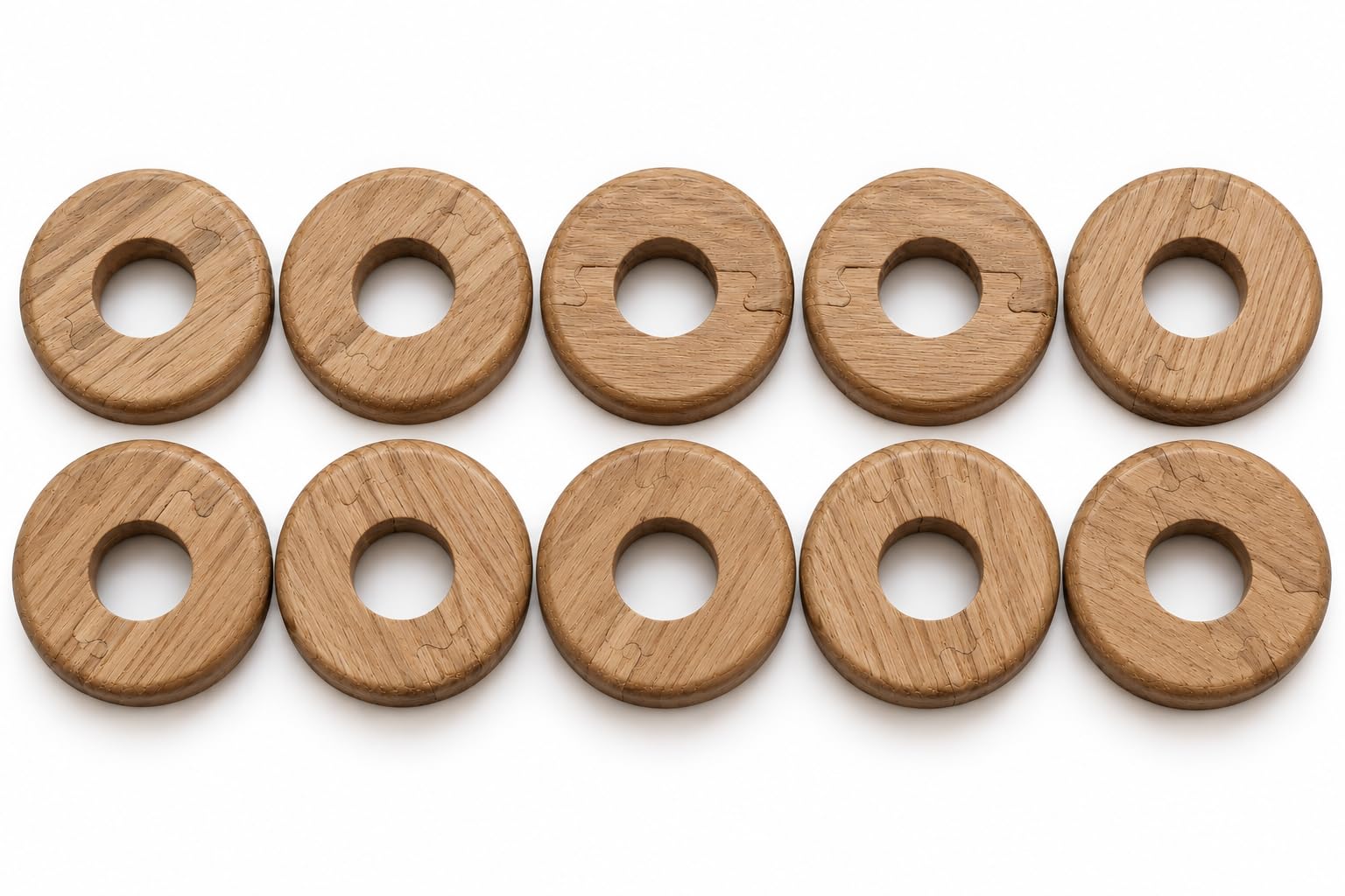 Oak Wooden Radiator Pipe Collars for 15mm Pipes Pack of 2 Easy Split Collar Wood Hide Radiator Pipes Base (10 x Collars)