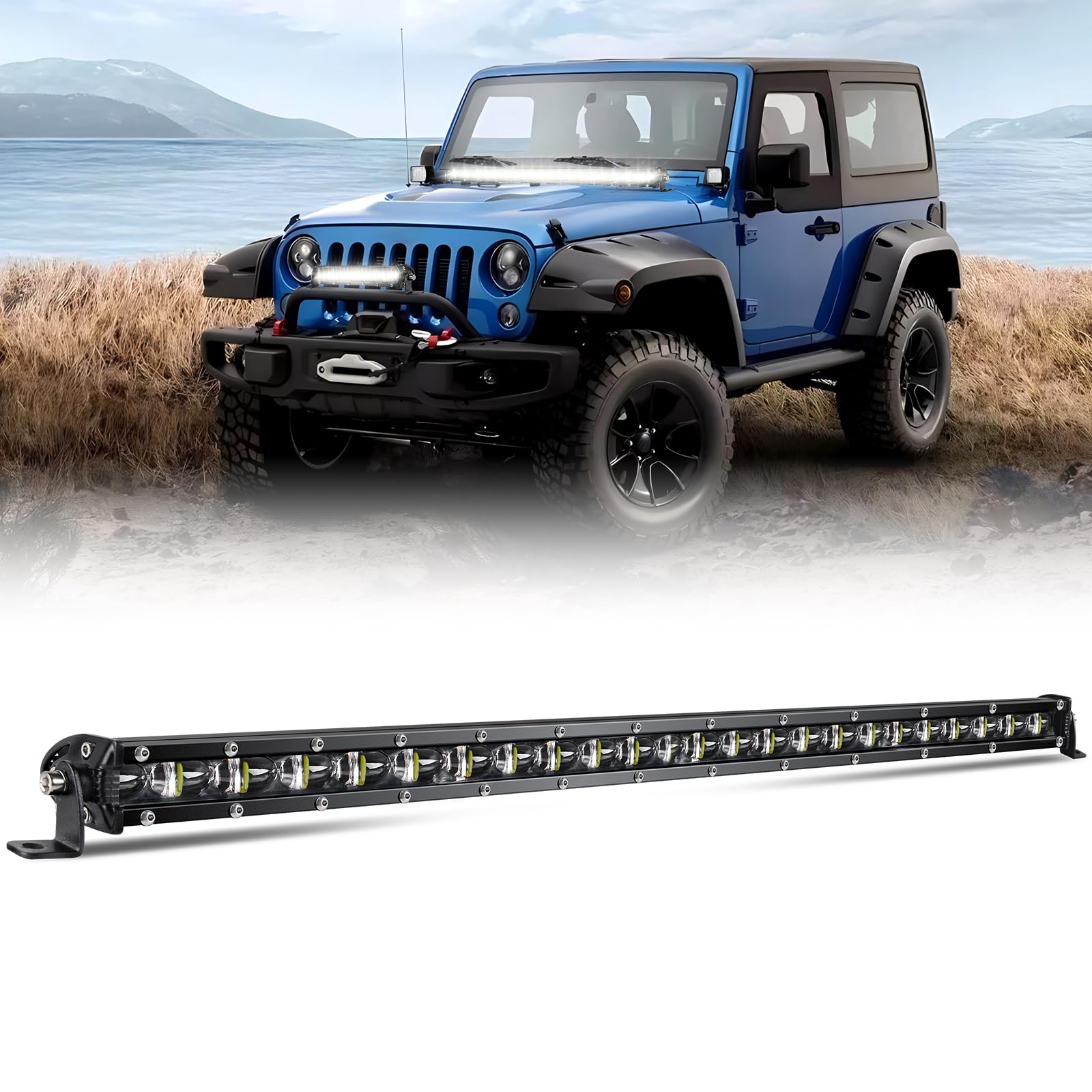 Amazon.co.jp: UNI-SHINE LEDライトバー 車用 26インチ LED作業灯 60W 