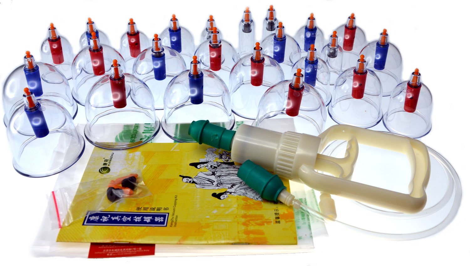 Kangzhu 24-Cup Biomagnetic Chinese Whole_Body Cupping Body Massager Therapy Set, Assorted Kangzhu 24-Cup Biomagnetic Chinese Whole_Body Cupping Body Massager Therapy Set, Assorted