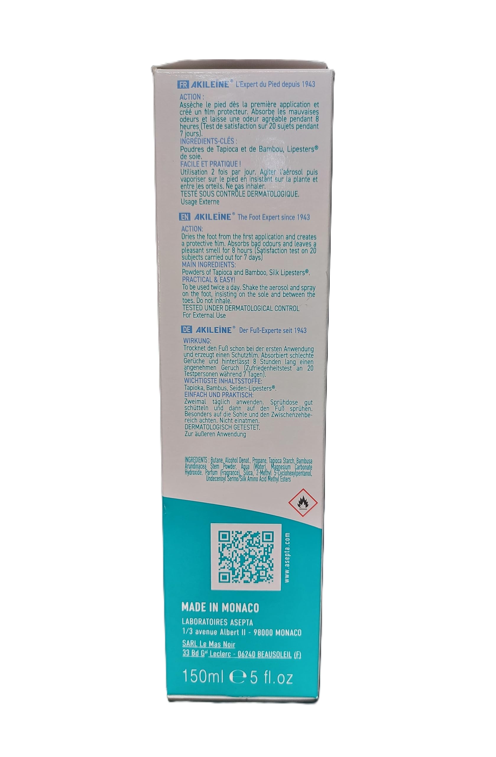 Akileine Spray Polvo Secante - 150 gr