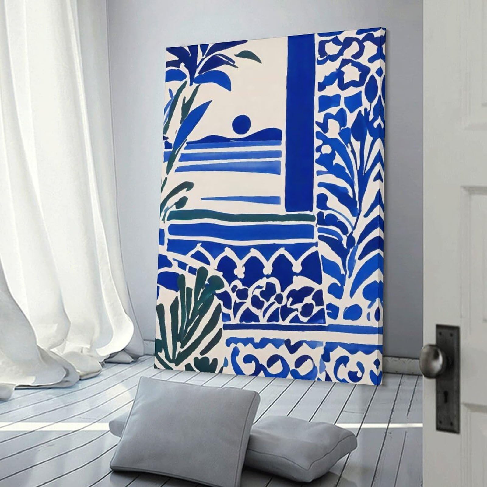 Junmoney Cote D Azur French Riviera Canvas Wall Picture 24x36inch(60x90cm), for Picture Wall Styling in Lounge Or Bedroom, Decorative Artwork with Flexible Styling
