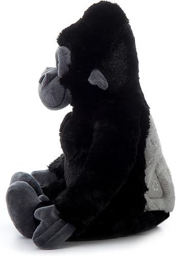 Miniatura 4 de The Petting Zoo Gorilla - Animal de peluche, regalos para niños, animales salvajes del zoológico Onez, juguete de peluche de gorila de 12 pulgadas