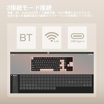 WOBKEY Rainy 75 KeyboardKeyboard with Raindrop-like Keystroke Sound, Mechanical Keyboard, 3-Way Connection, OS Compatibility, Hot-Swap and VIA Support, Customizability, Gasket Design, Aluminum