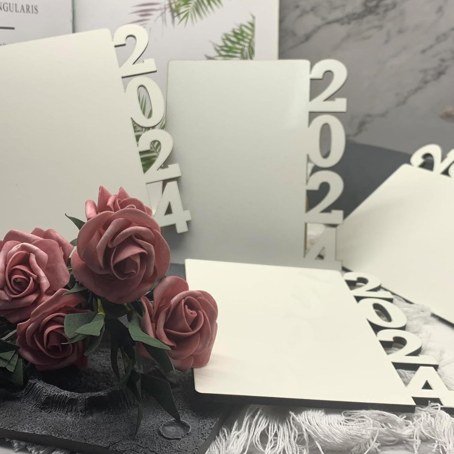 LUOZZY 2 PCS 2024 Sublimation Graduation Photo Frame Blank Graduation Picture Frame for DIY Craft Graduation Sublimation Blanks Cheer 2024 Graduation Party Decorations