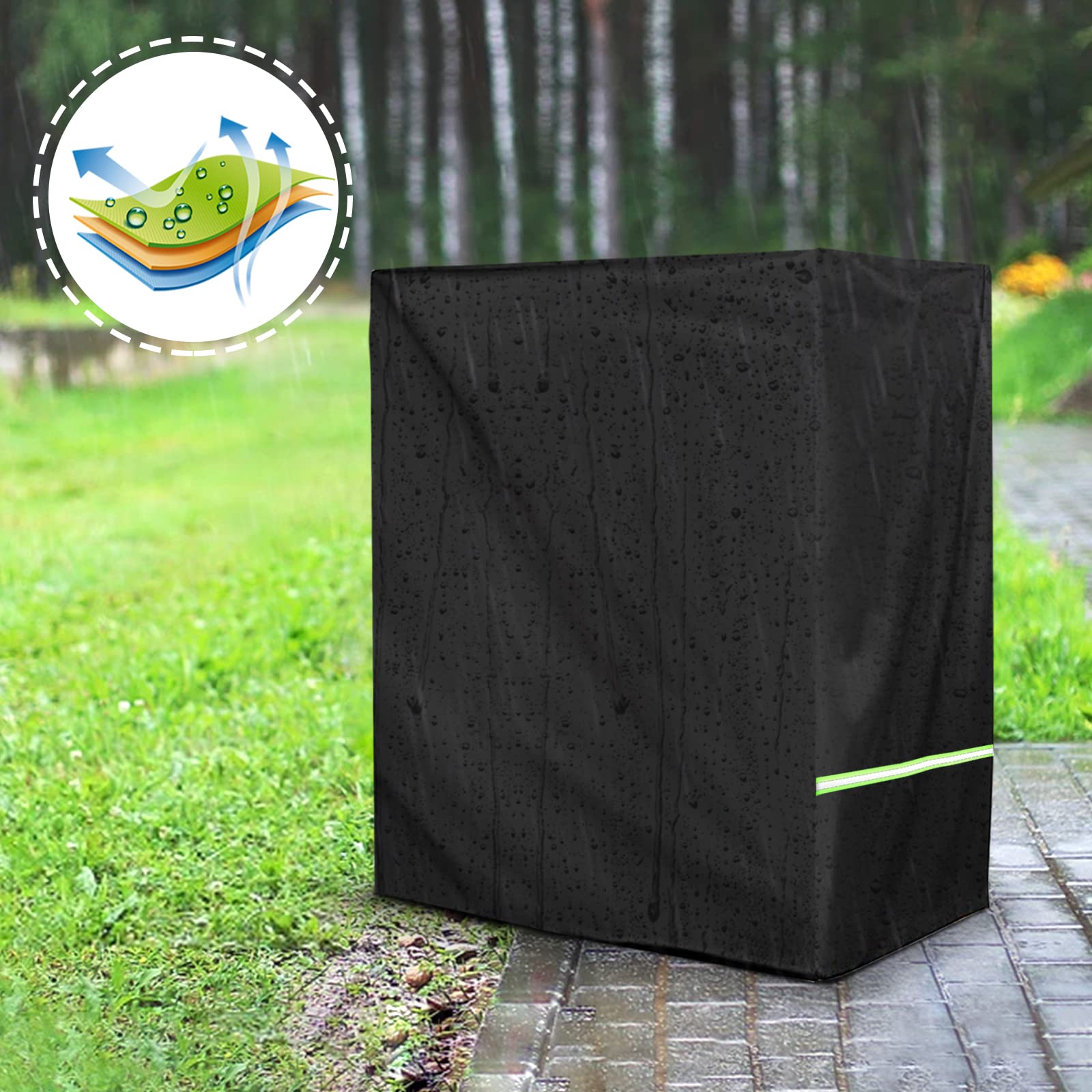 Funda protectora para sillón de playa, tejido Oxford 210D, con orificios de ventilación, impermeable y transpirable, resistente a la intemperie y a los rayos UV (135 x 105 x 175/140 cm)