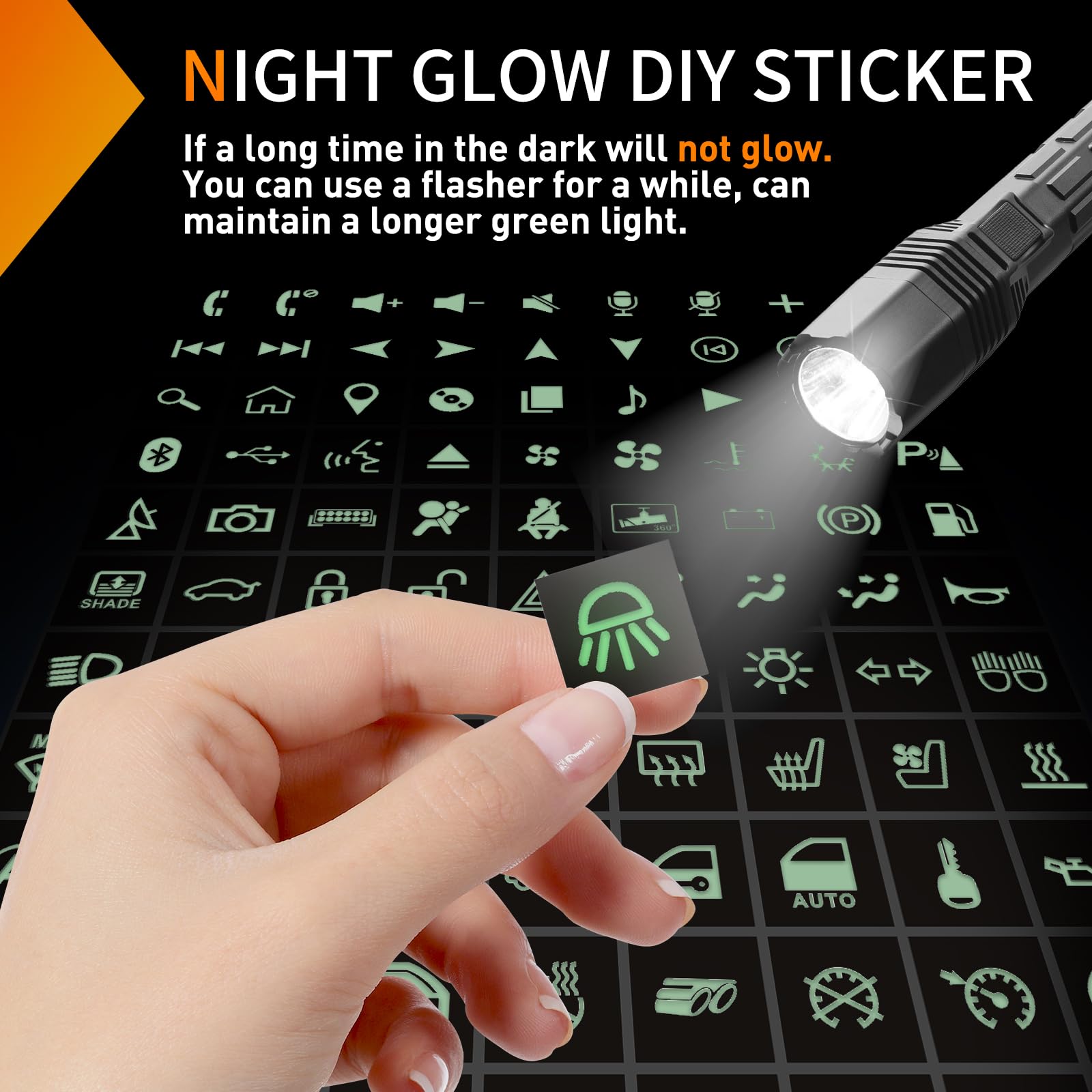 Lichtgevende 'Glow in The Dark' Vinyl Lichtschakelaar Stickers (48 Pack