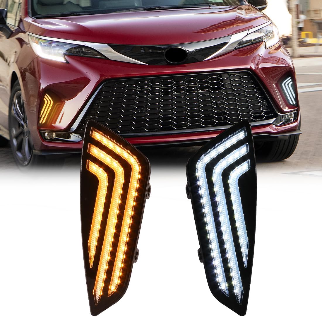 LED Fog Light For Toyota Sienna 2021-2024 Front Bumper Driving Lamps Bright Yellow LED Light Bulb For Sienna LE XSE Platinum