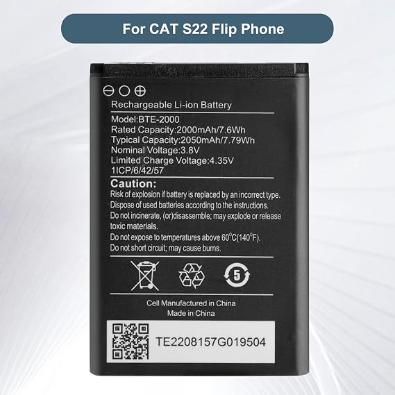 Replacement Battery BTE-2000 Compatible with CAT S22 Flip Phone with Tools
