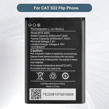 Replacement Battery BTE-2000 Compatible with CAT S22 Flip Phone with Tools