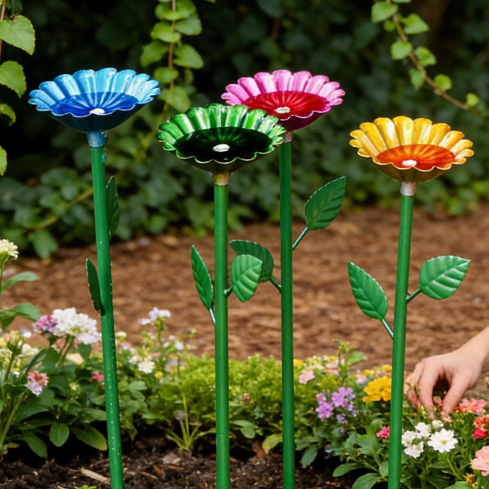 Estación de abejas para jardín,Juego de 4 Piezas Cuenco Alimentador para Polinizadores con Forma de Flor - Plato de alimentación para mariposas - Para Amantes de la Jardinería y Animales, Patio, Terra