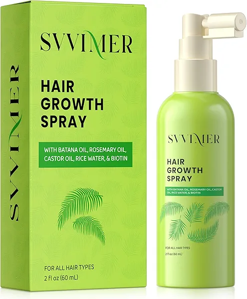Svvimer Hair Growth Serum Spray - with Rosemary Batana Oil Biotin for Hair Loss and Thinning Hair - Thicker Fuller Hair for Women Men 2 Fl Oz (Pack of 1)
