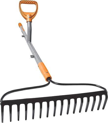 Miniatura 3 de ERGIESHOVEL ERG-BWRK16 Rastrillo de arco de acero reductor de tensión, resistente a los impactos, de 16 púas, astil de 54 pulgadas, con segunda asa