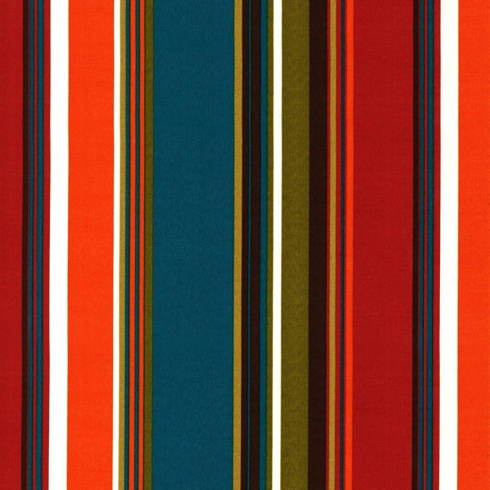 Blazing Needles Patterned Outdoor Spun Polyester Papasan Cushion, 52", Westport Teal