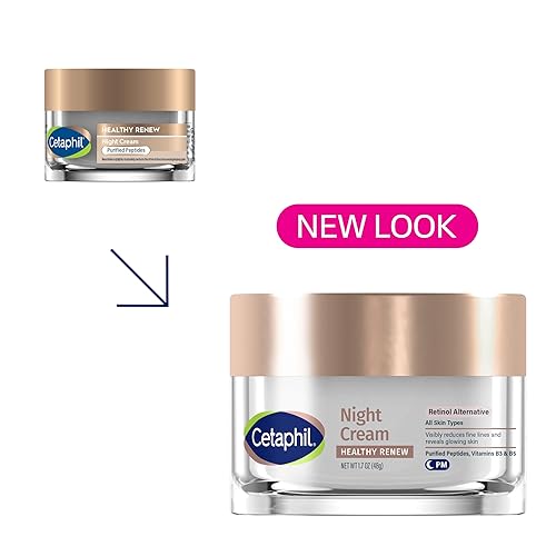 Miniatura 2 de Cetaphil Healthy Renew Skin Tightening Night Cream 1.7 oz, crema reparadora de arrugas para cara con péptidos, crema alternativa al retinol para