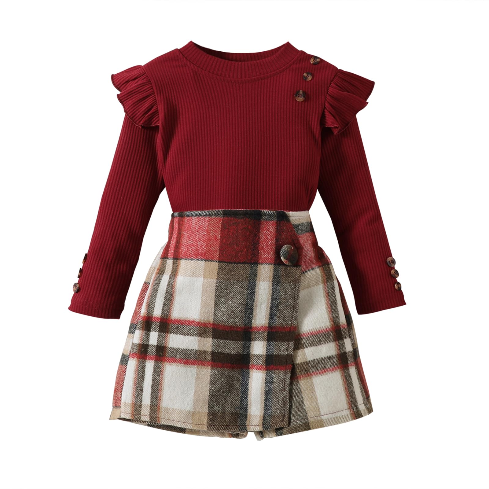 Miipat Completini Bambina Set di Vestiti Autunno Inverno Bambini Ragazze Abiti Maniche Lunghe Pullover con Mini Gonne Set di Abbigliamento Abiti per Ragazze