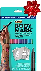 BIC BodyMark Temporary Tattoo Marker, Assorted Colors, 8-Count