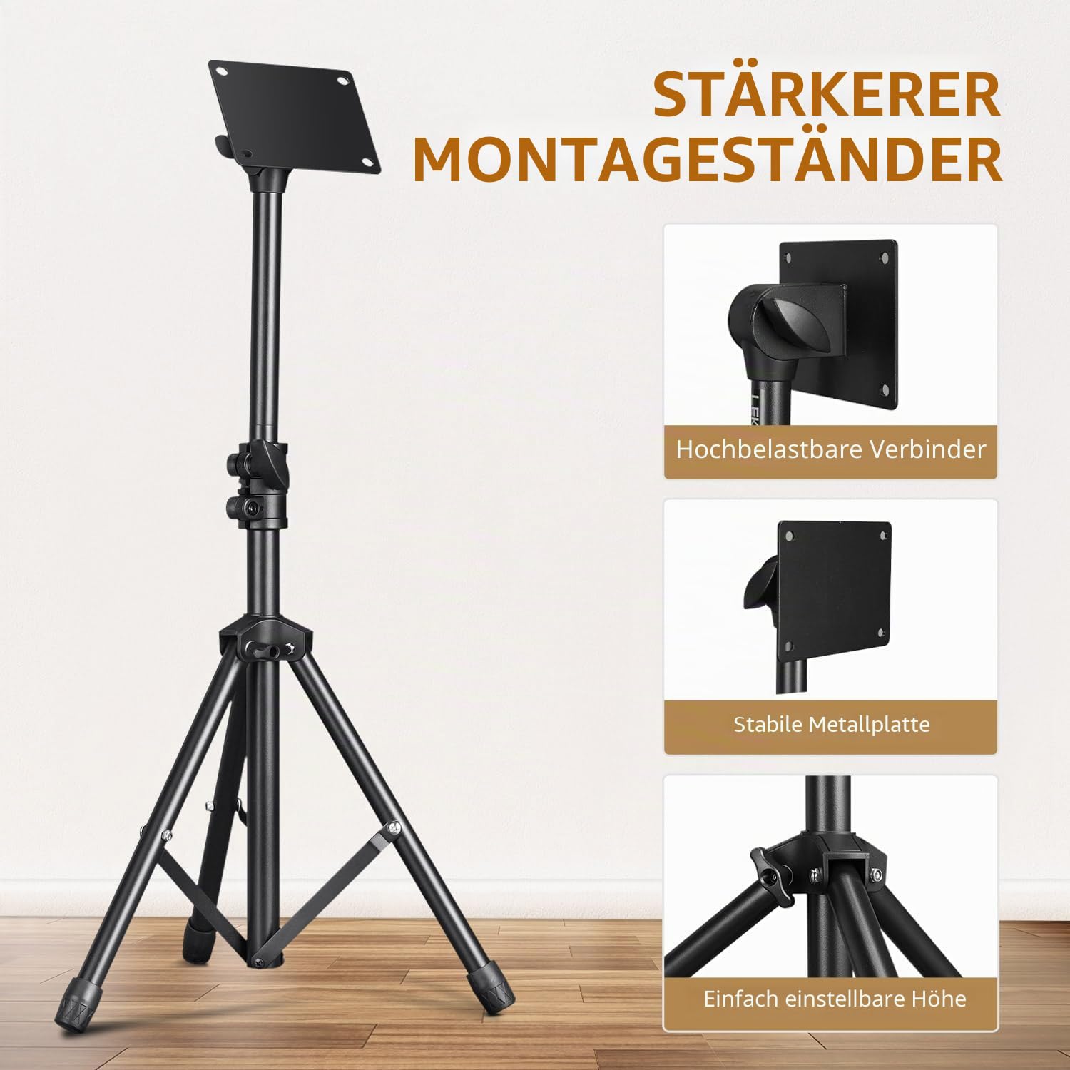 LEKATO Elektronischer Montageständer mit Platte, Drum Pad Stand Percussion Instrument Halter für Drum Sample Pads und Multi Percussion Pads