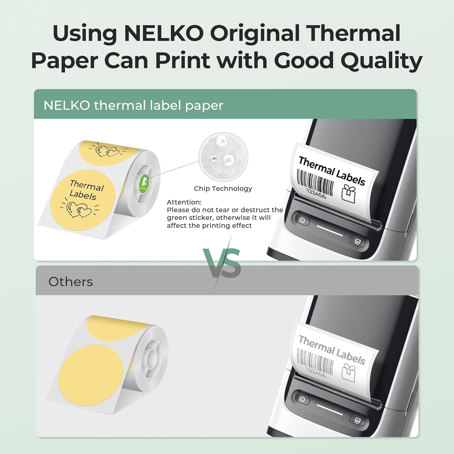 Thermal Labels for Nelko PM220 Label Maker, 2 inch (50mm) Round Thermal Label, Waterproof, Multi-Purpose Label Tape, 1 Roll of 150 Self-Adhesive Thermal Paper (Yellow) - Image 3
