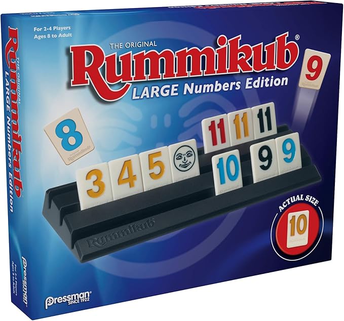 Rummikub Edición Números Grandes Original Pressman Azul 5" miniatura 4