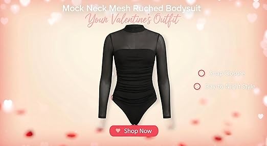 Kentysill Women's Sexy Bodysuit for Outfits: Mock Turtle Neck Long
