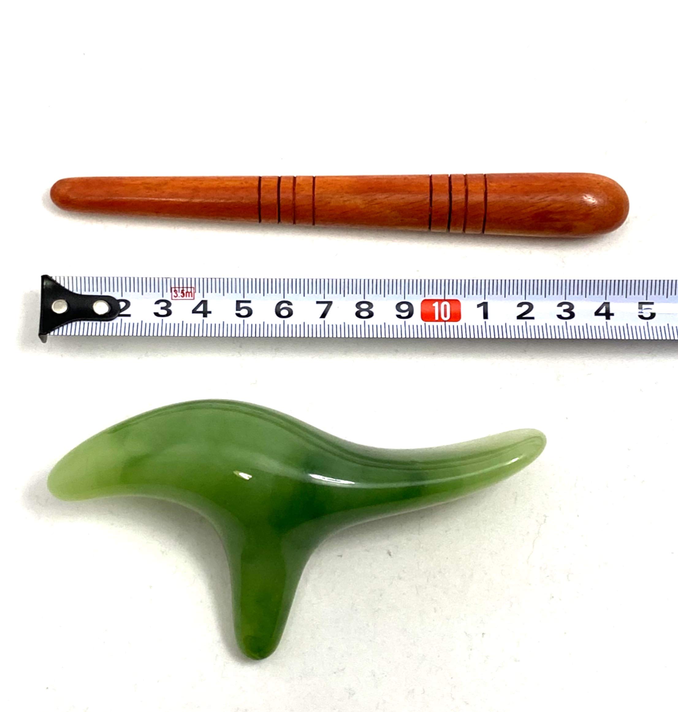 Amazon.co.jp: 【 2点セット (緑)】オカリナ型ツボ押し(かっさ) + 木製