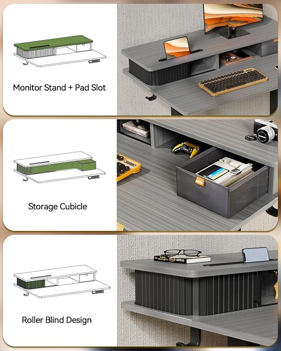 JOY worker 35 Electric Standing Desk Height Adjustable with Storage Shelf