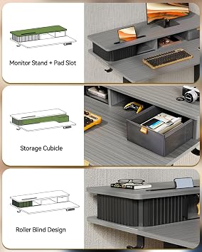 JOY worker 35 Electric Standing Desk Height Adjustable with Storage Shelf