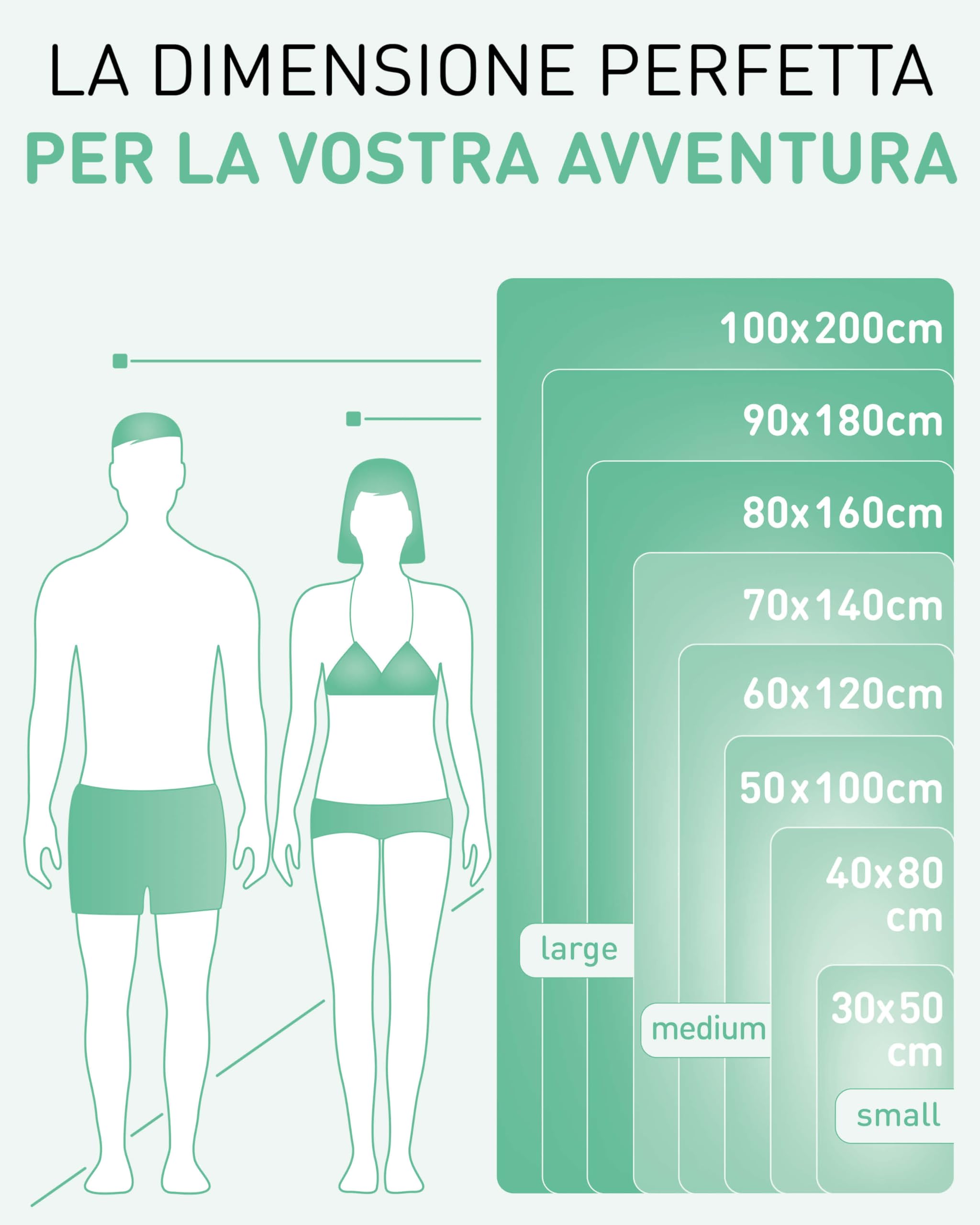 Fit-Flip Asciugamano microfibra - asciugamano palestra compatto e ultraleggero - asciugamani microfibra - il perfetto telo mare microfibra grande - ottimale per viaggio, sport e palestra