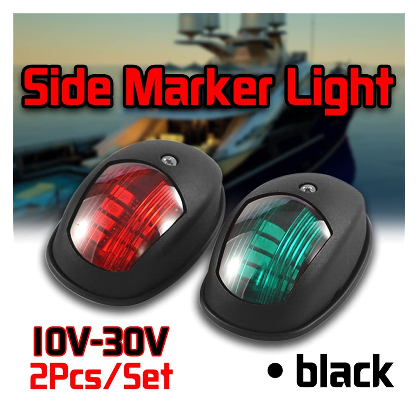 2pcs / set universale ABS LED. Lampada del segnale di avvertimento luminoso navigazione for la lampada yacht della barca marina Trailer rimorchio Van 10V-30V Per la navigazione e la pesca(White)