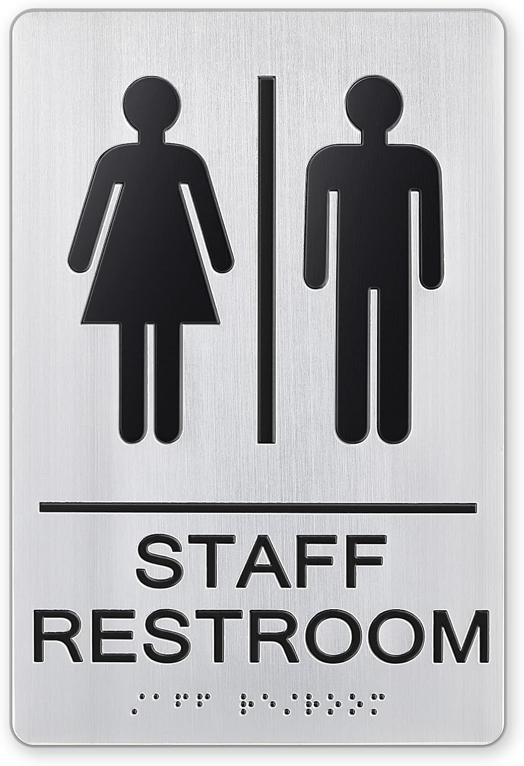 Amazon.com : Otoolling Unisex Restroom Sign with Braille Aluminium ...