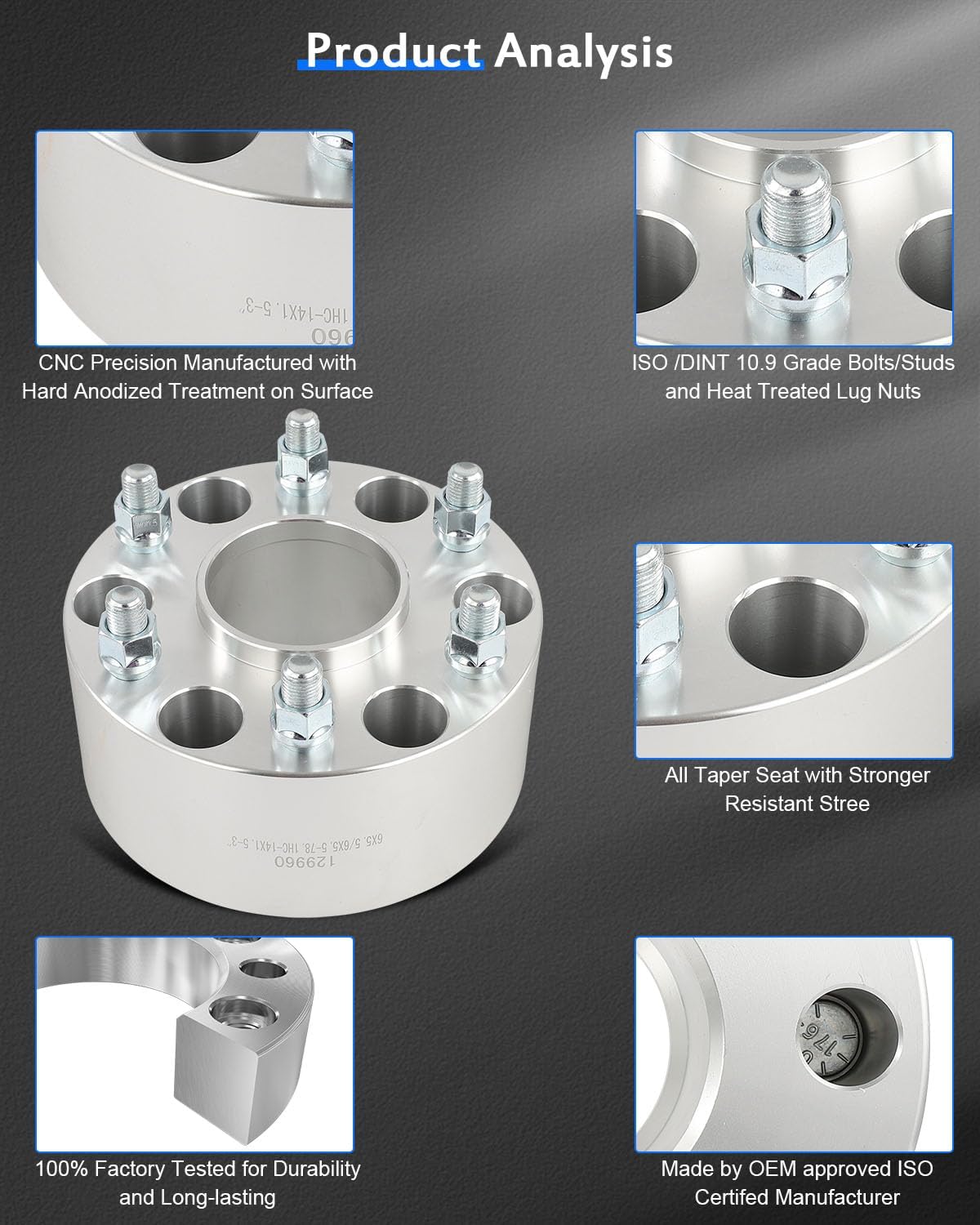 ECCPP 6x5.5 to 6x5.5 Wheel Spacers 3 inch 6 lug 6x139.7mm Fits for Chevrolet Silverado 1500 1999-2024| for Chevrolet Suburban 2014-2024-2PCS