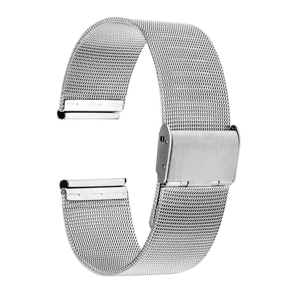 Sangle de Montre Universal Watch Band 16 mm 18 mm 20 mm 22 mm 24 mm Mesh Band en Acier Inoxydable Bracelet Bracelet Black Rose Gold Silver