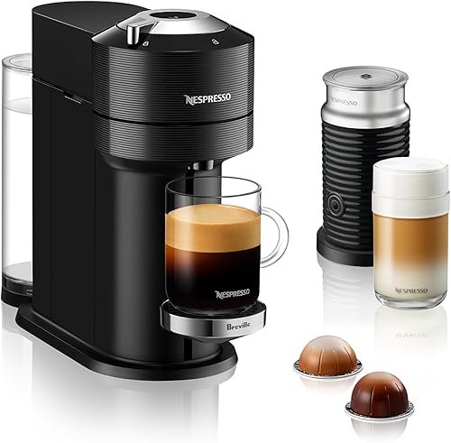 Nespresso Vertuo Next - Cafetera prémium para café y espresso de Breville con espumador de leche Aeroccino