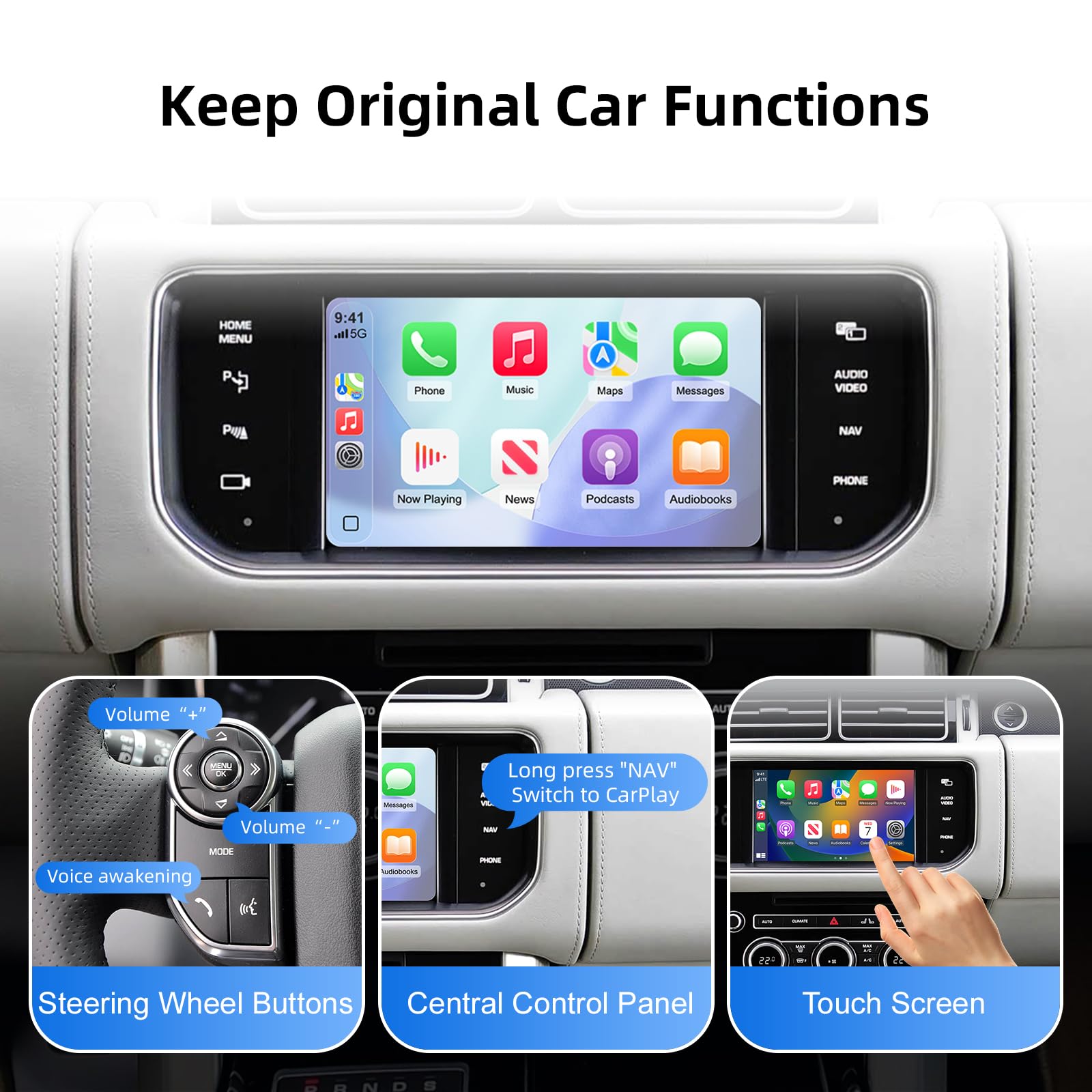 Apple CarPlay Sans Fil Android Auto Pour Range Rover, Evoque Velar, Discovery 1, 3/4, Dehors GuitXF, Recruitment Bosch, Harman System