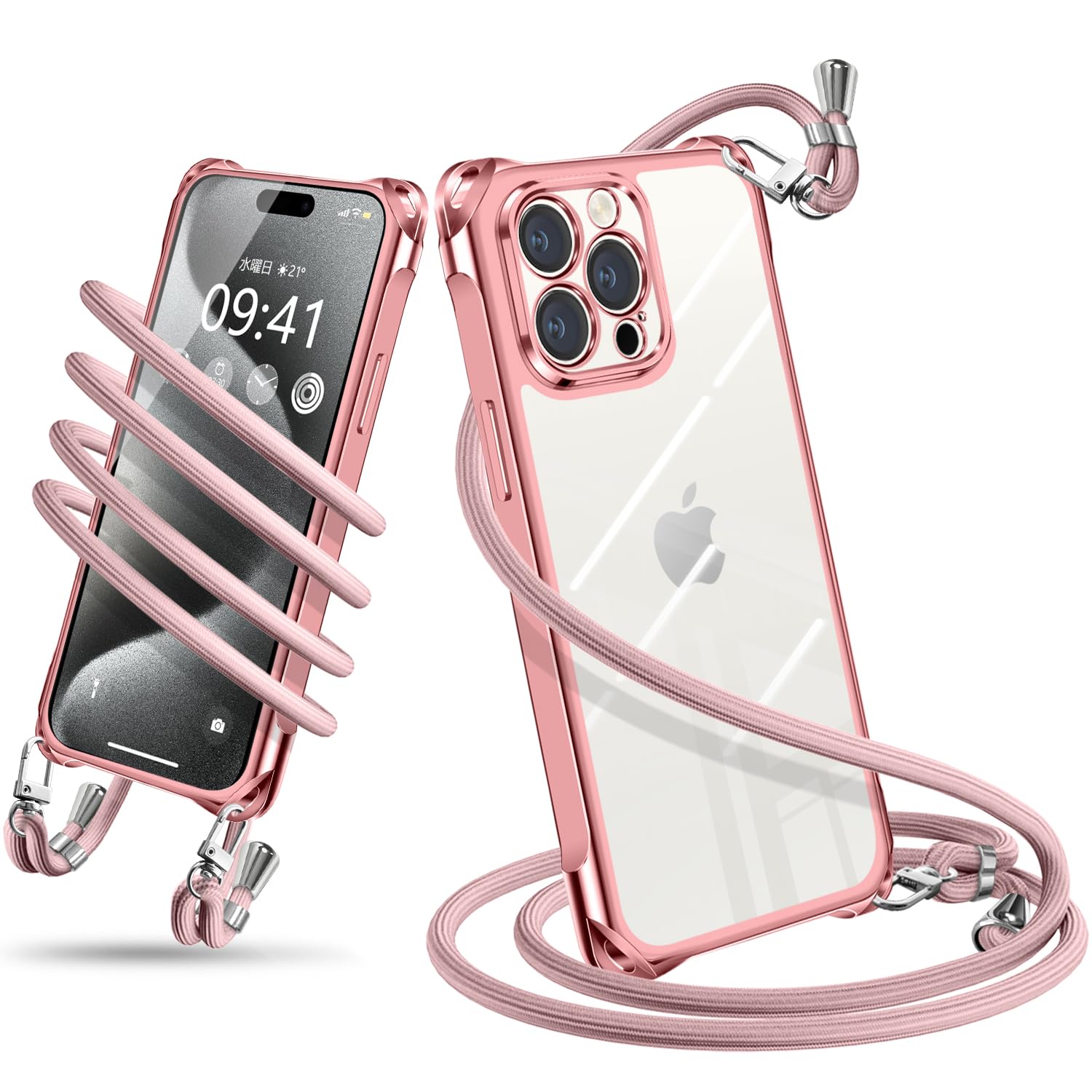 Amazon.co.jp: iPhone 15 Pro 向けの ケース ショルダー クリア 耐衝撃