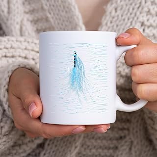 Fly Fishing Streamers Trout Nymph Fisherman Fly Tying BlackMug, Tea Mug, Tea Cup, Coffee Cup