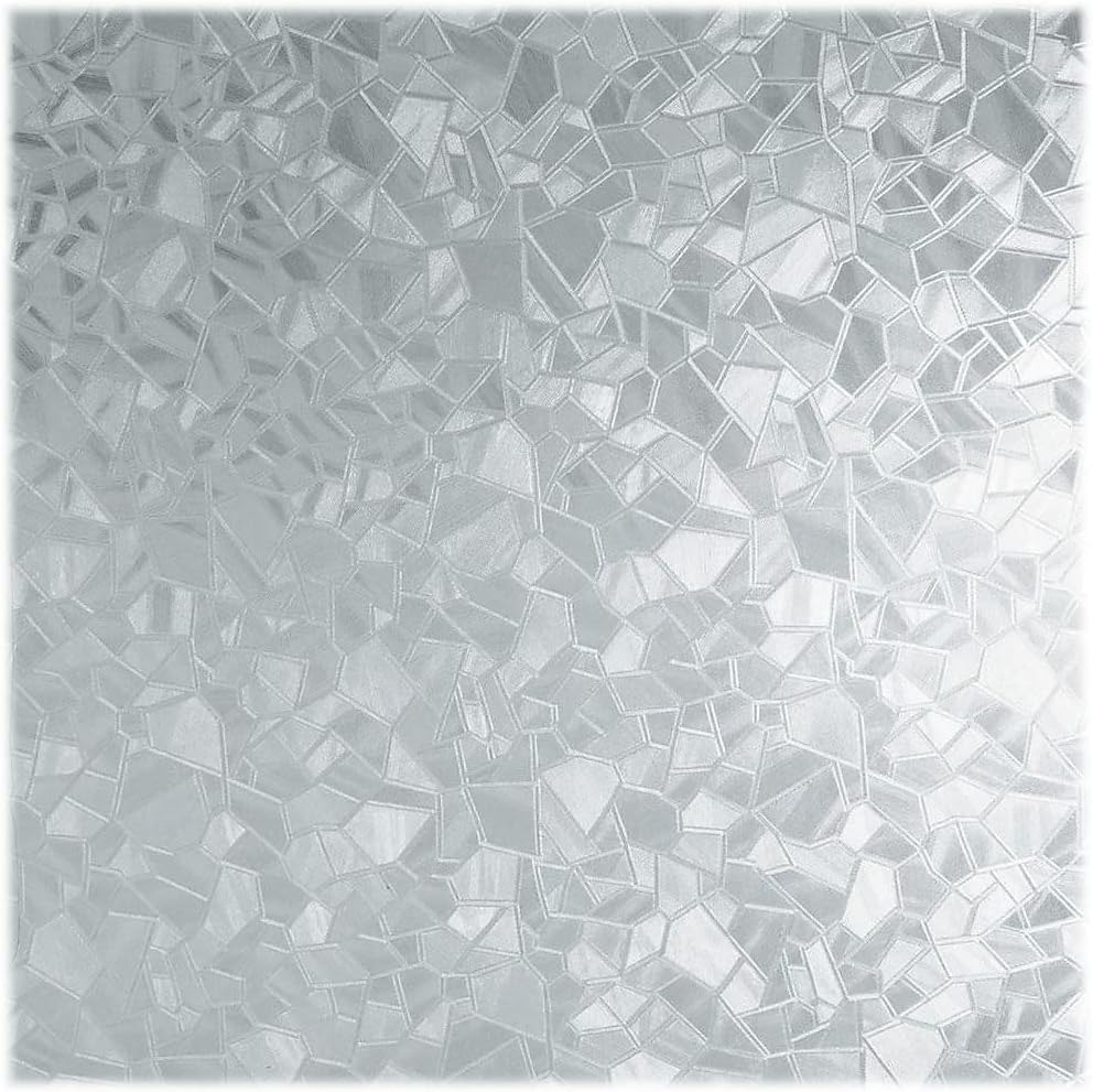 Silver Etched Glass Privacy Window Film, 25.25" x 2.5"