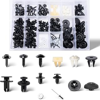 OAUTOO 160pcs for Hyundai & Kia Bumper Engine Under Cover Fender Liner Rocker Molding Retainer Clips Assortment Screw with Nut Kit