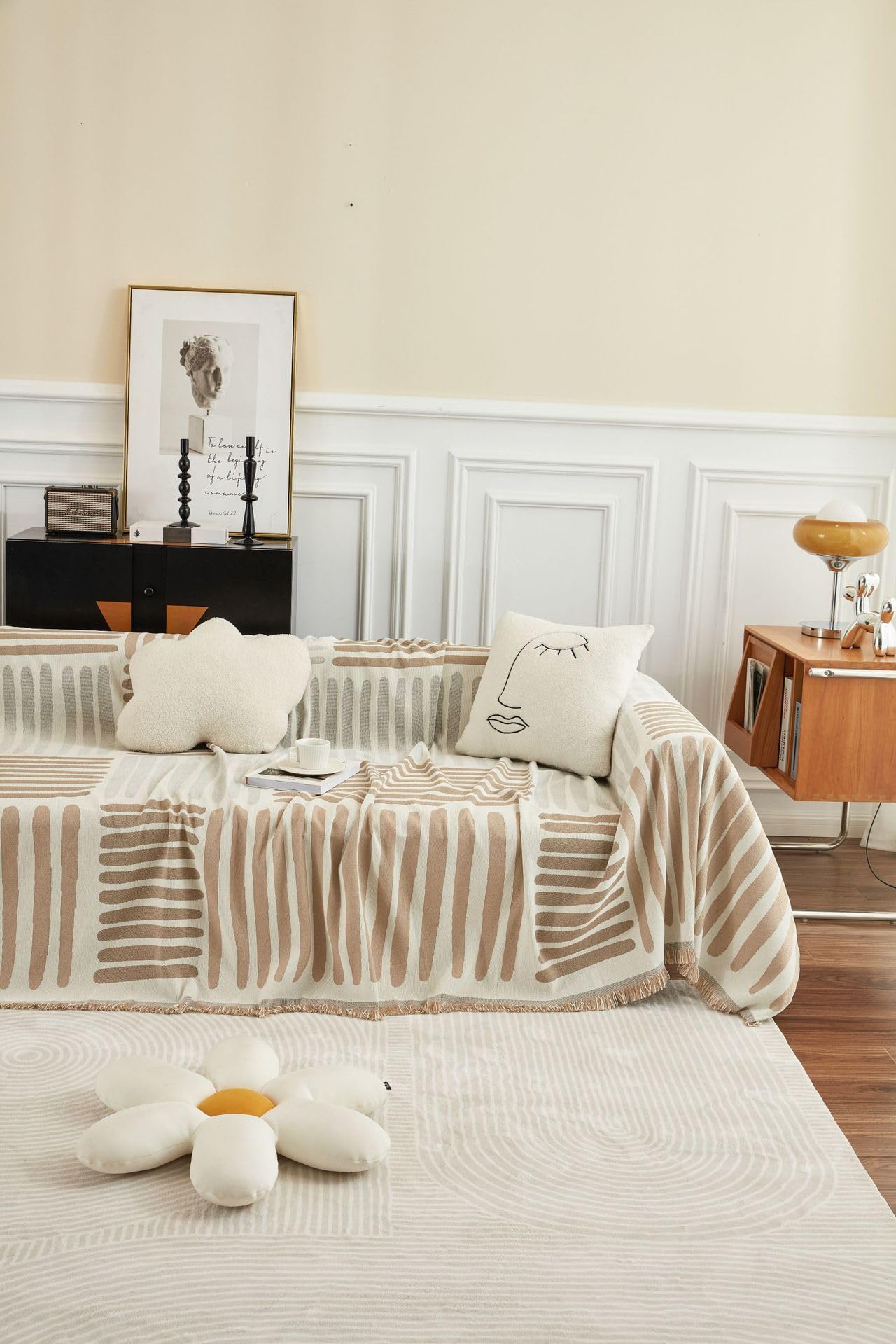Amazon.com: FDY MY Vintage Couch Cover with Tassels for 3 Cushion