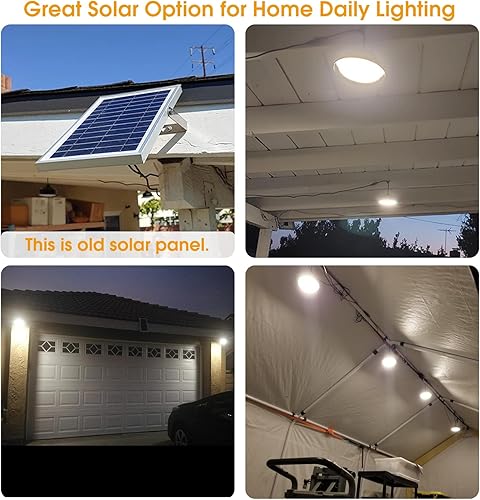 Miniatura 6 de Luces solares para interiores y exteriores, IP65, impermeable, 120 LED, luz colgante solar con control remoto regulable, luz blanca cálida brillante