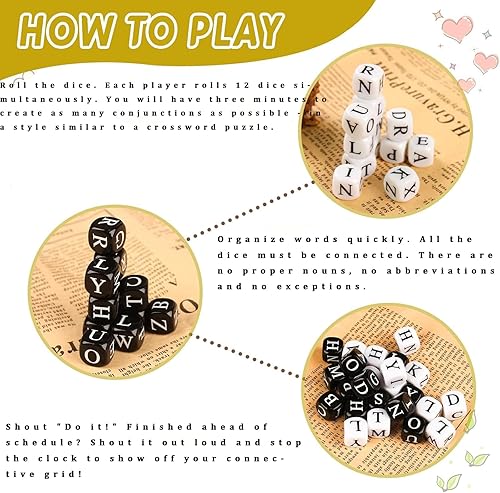 Miniatura 4 de Juego de palabras de 60 piezas, juego de mesa, juego de palabras de dados, juego de ejercicio cerebral, para 1-5 jugadores